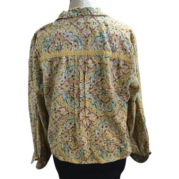 PILCRO Floral Top Yellow Womens Size Small - Picture 4 of 6